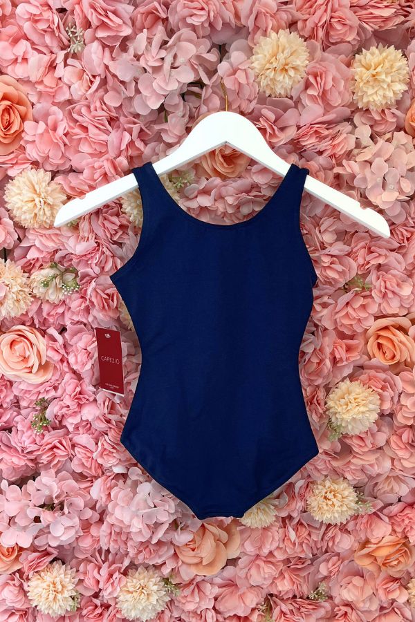 Capezio Girls Tank Leotard with Ballet Leg Line in Navy Style CC201C at The Dance Shop Long Island