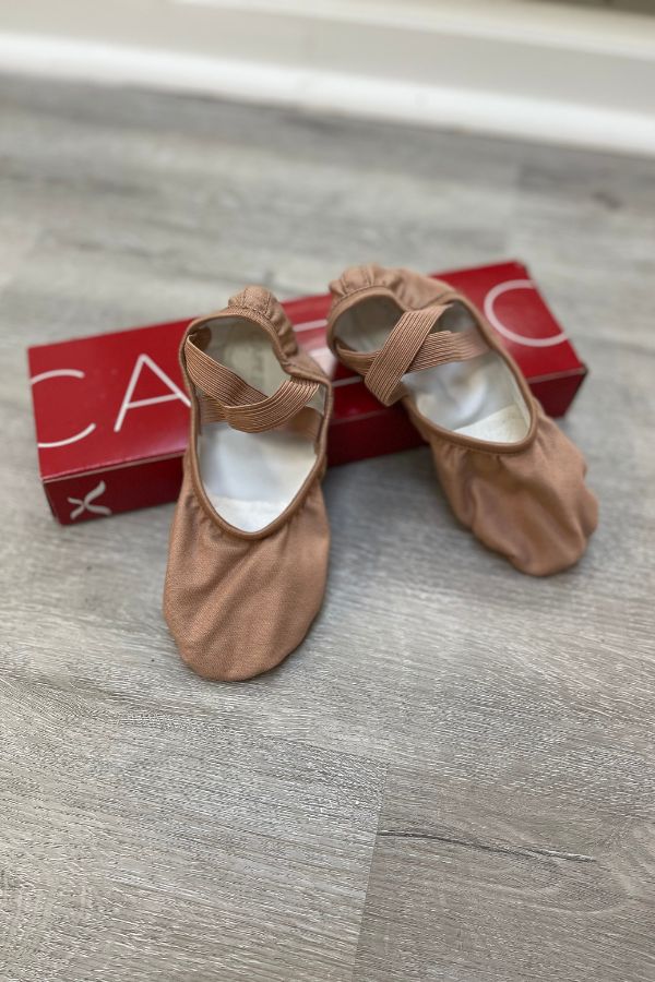 Capezio Hanami Children's Canvas Ballet Shoes in Light Suntan at The Dance Shop Long Island