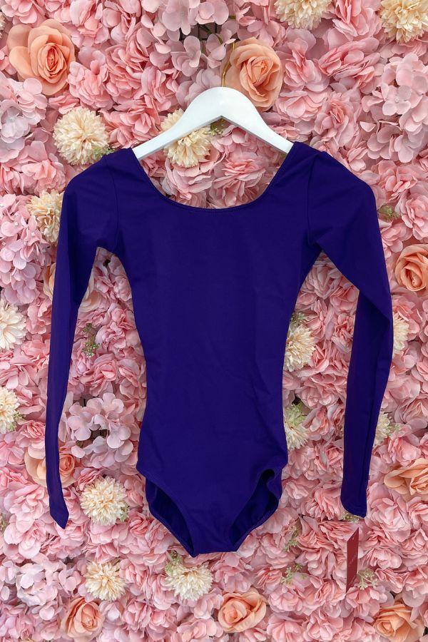 Capezio Adult Long Sleeve Leotard in Purple TB135 at The Dance Shop Long Island