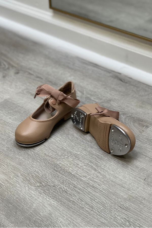 Capezio Shuffle Tap beginner Tap Shoes in Caramel Style 356 at The Dance Shop Long Island