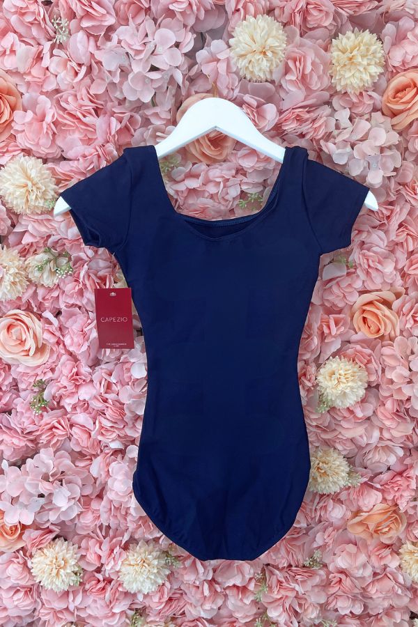 Capezio Team Basics Short Sleeve Leotard in Navy TB133 at The Dance Shop Long Island