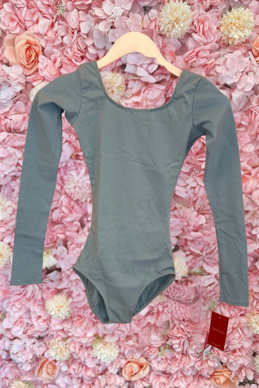 Capezio Adult Team Basics Long Sleeve Nylon Leotard in Light Blue TB135 at The Dance Shop Long Island