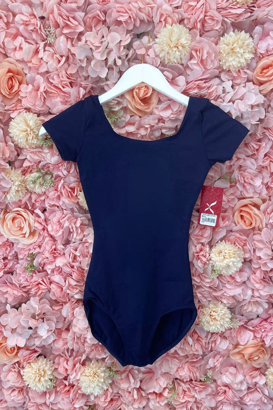 Capezio Team Basics Short Sleeve Leotard in Navy TB133 at The Dance Shop Long Island