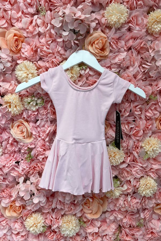 Children's Microfiber Short Sleeve Dance Dress in Pink by Eurotard at The Dance Shop Long Island