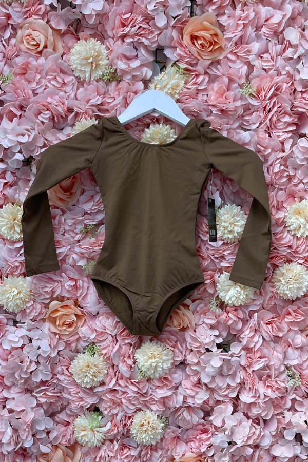 Almond Meglio Long Sleeve Leotard at The Dance Shop Long Island