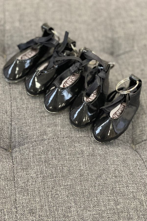 Minishooz Mini Tap Shoe Keyring in Black Patent at The Dance Shop Long Island