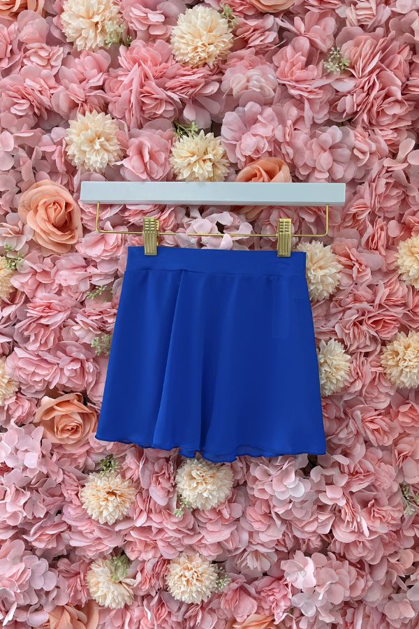 Mirella Children's Georgette Mock Wrap Skirt in Royal Blue Style MS12CH at The Dance Shop Long Island