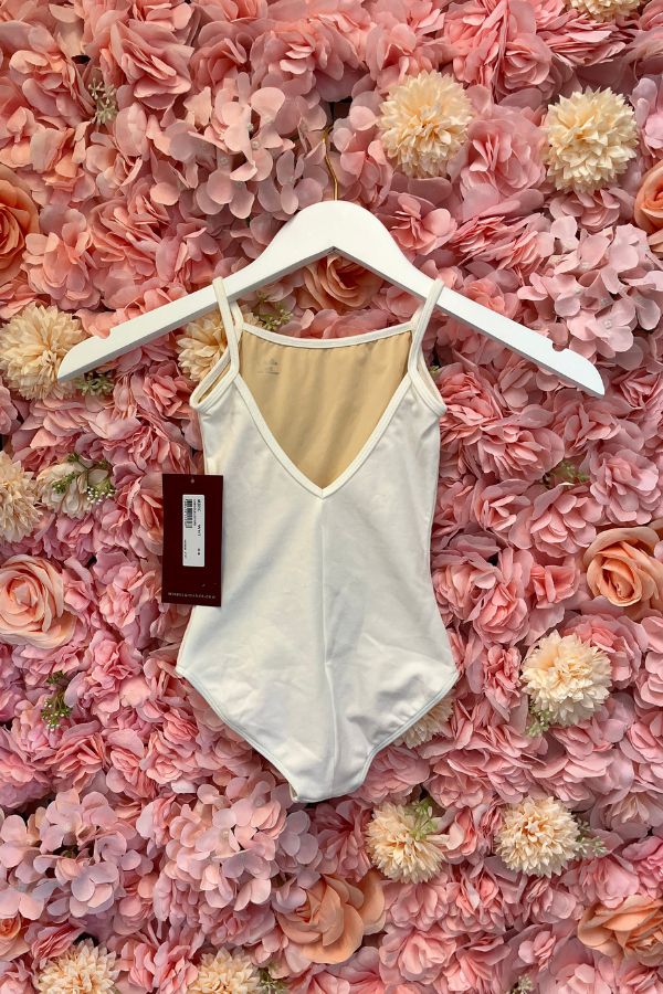 Mirella Girls Camisole Leotard in White Style M201C at The Dance Shop Long Island