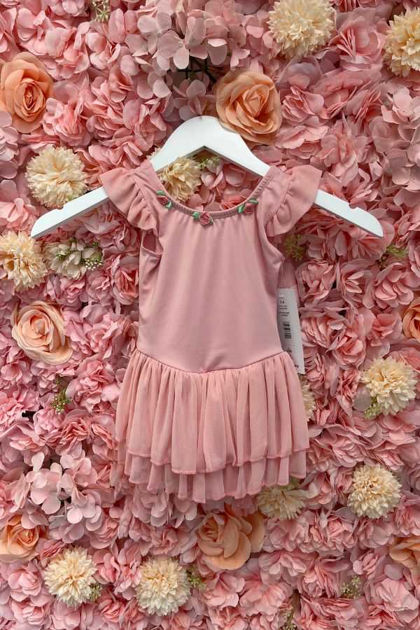 Princess Aurora Flutter Sleeve Leotard Dress in light pink by Body Wrappers 2237 at The Dance Shop Long Island
