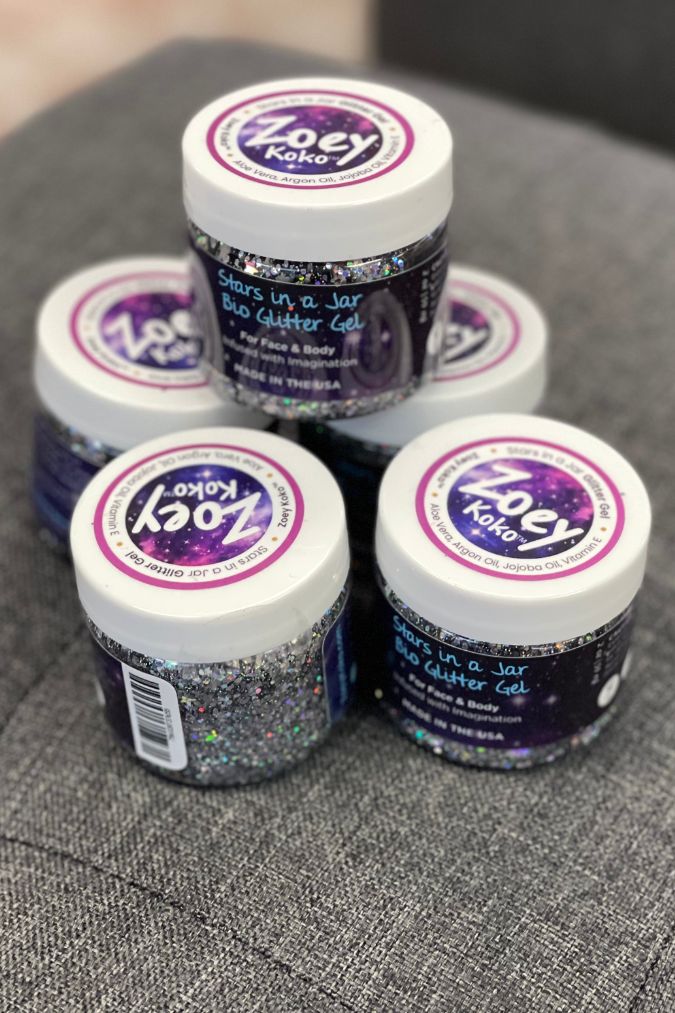 Zoey Koko Stars In A Jar Bio Glitter Gel 2 ounce Jar at The Dance Shop Long Island